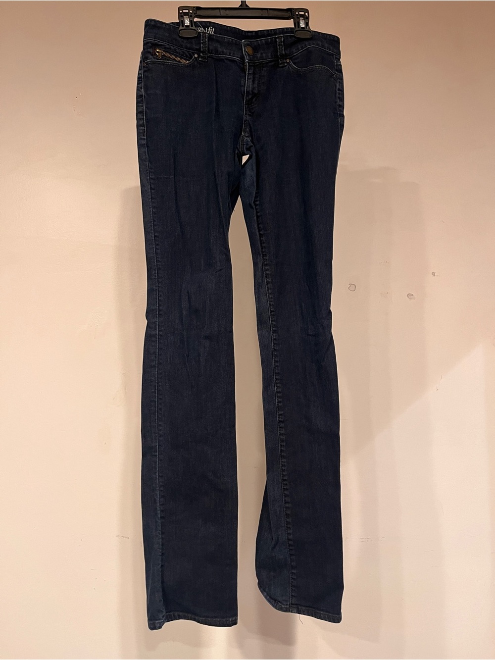 Ann Taylor Straight Leg Jeans in Dark Blue Denim